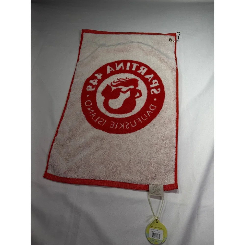 Spartina 449 Daufuskie Island Golf Towel Orange Mermaid Logo Cotton 505352